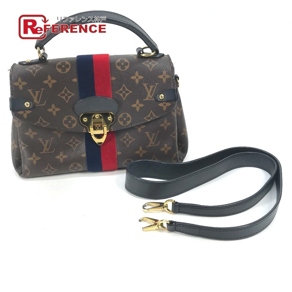 LOUIS VUITTON Monogram Georges Tote Bag Striped Shoulder Handbag Canvas Brown